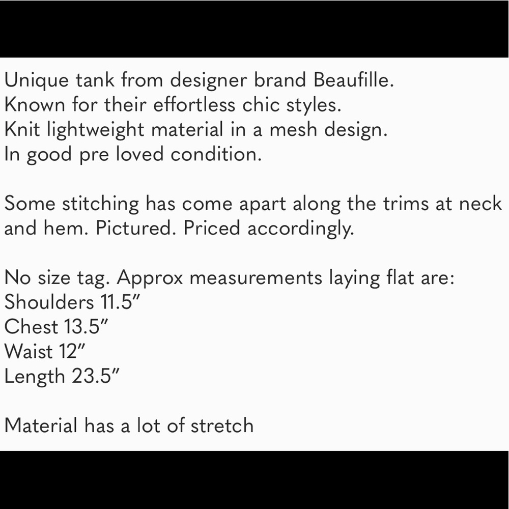 Beaufille designer Norma Mesh Tank - Picture 9 of 9
